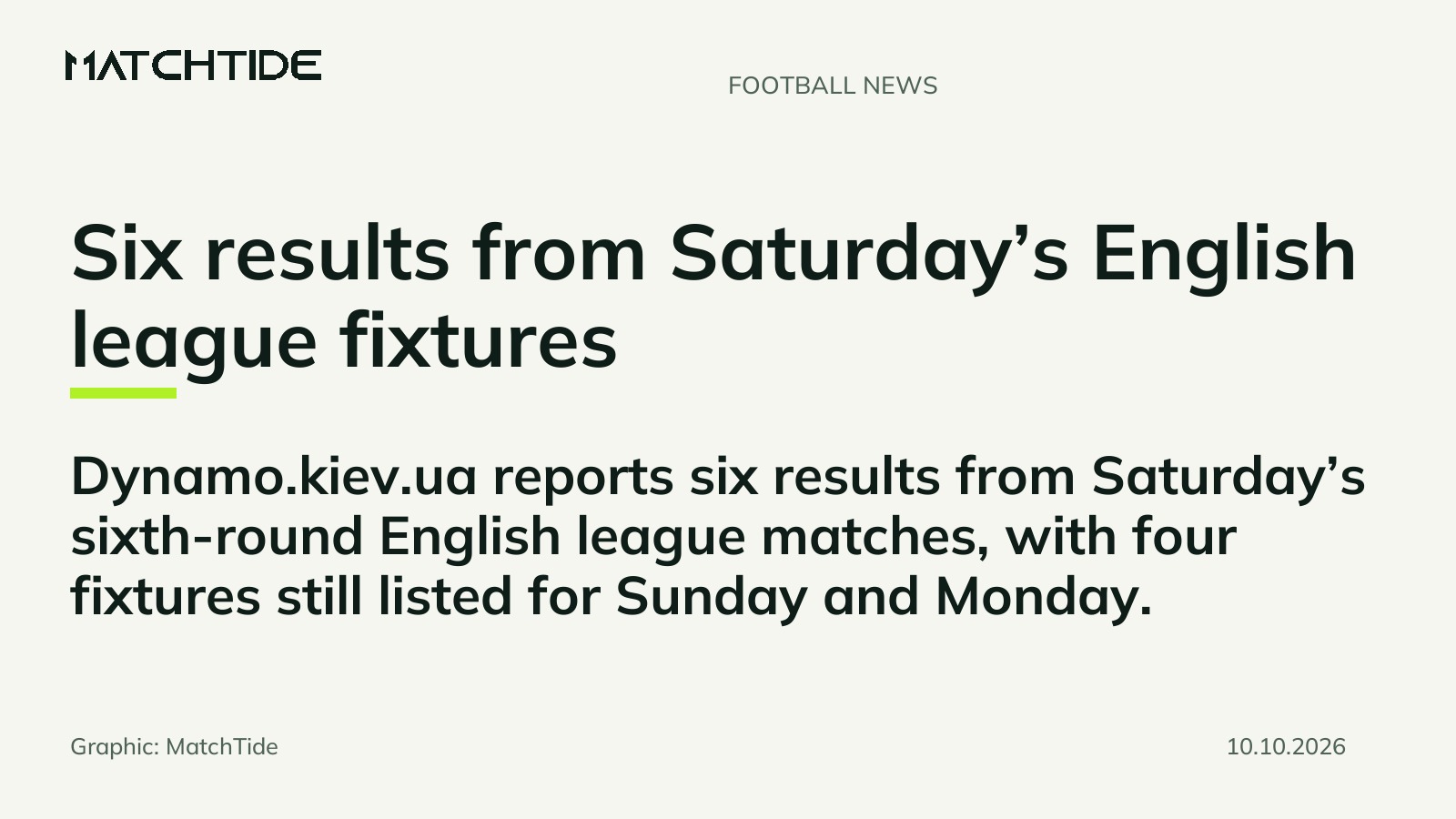 Six results from Saturday’s English league fixtures