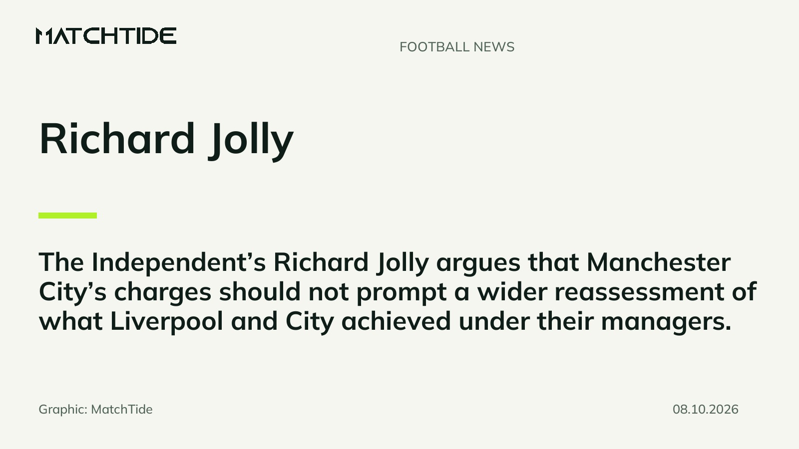 Richard Jolly says Liverpool and Man City’s achievements need not be questioned