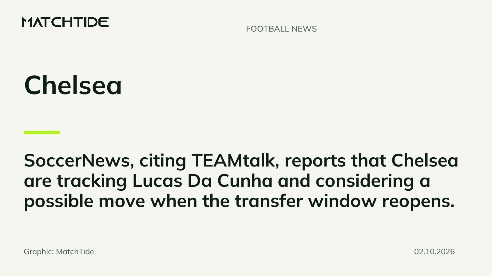 Chelsea reportedly monitoring Como’s Lucas Da Cunha
