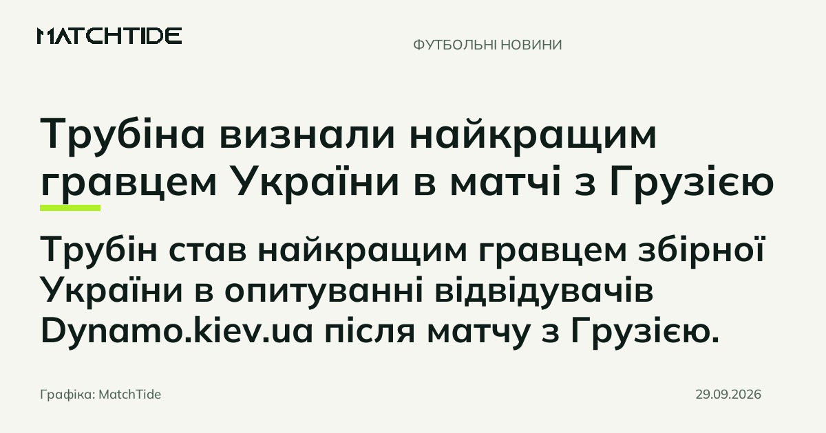 Трубіна визнали найкращим гравцем України в матчі з Грузією