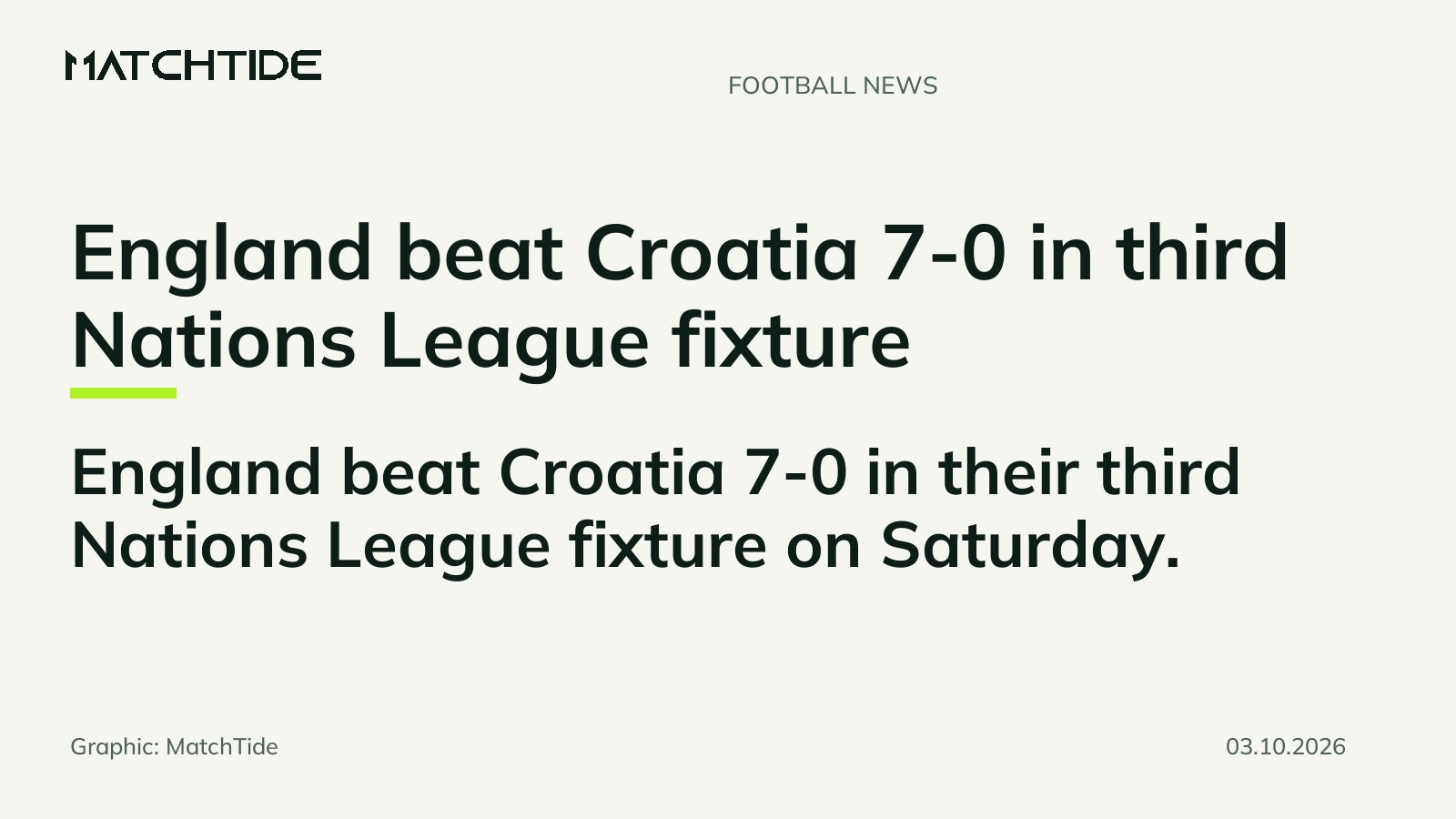England beat Croatia 7-0 in third Nations League fixture