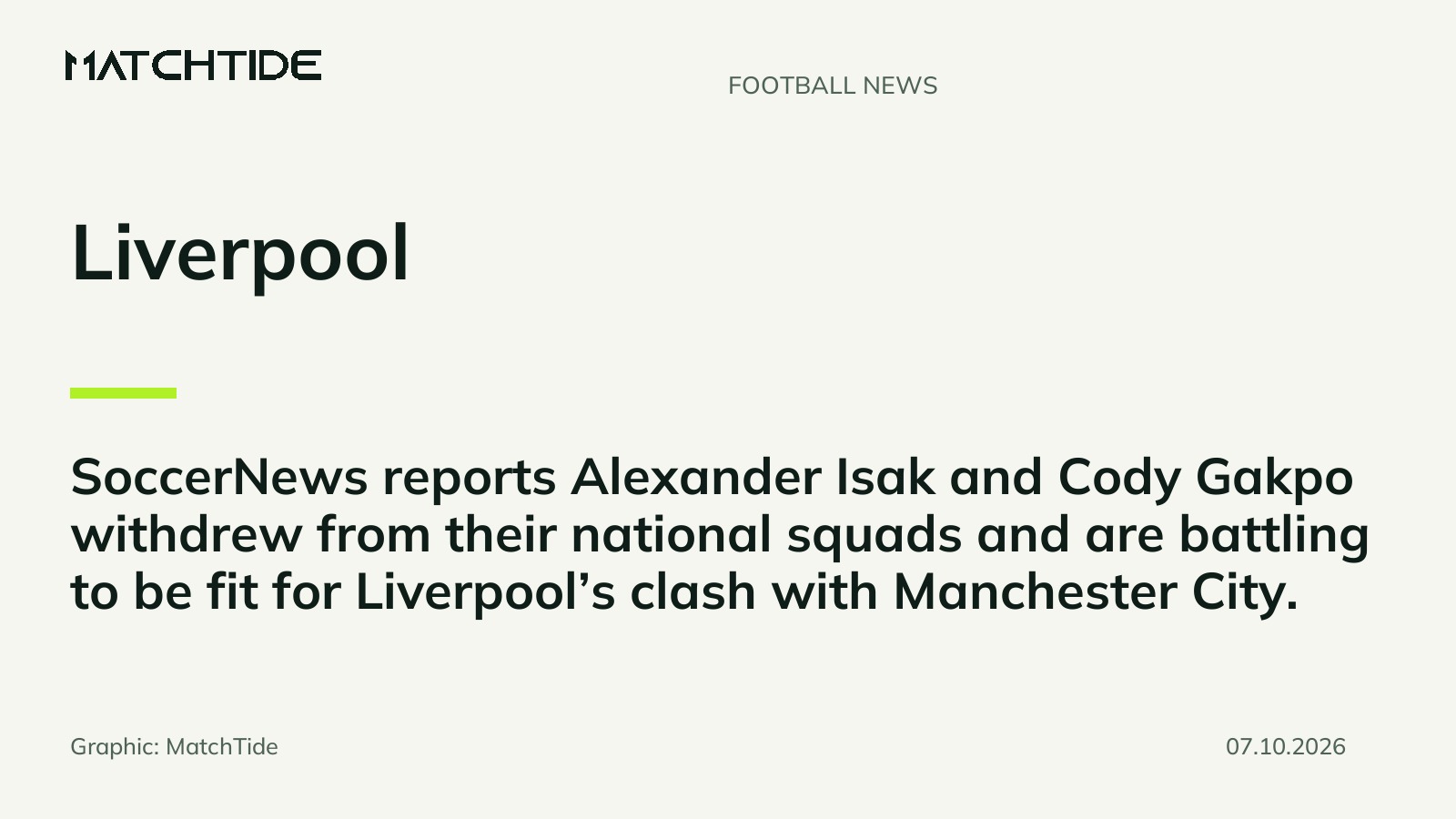 Isak and Gakpo face fitness doubts for Liverpool’s Man City clash