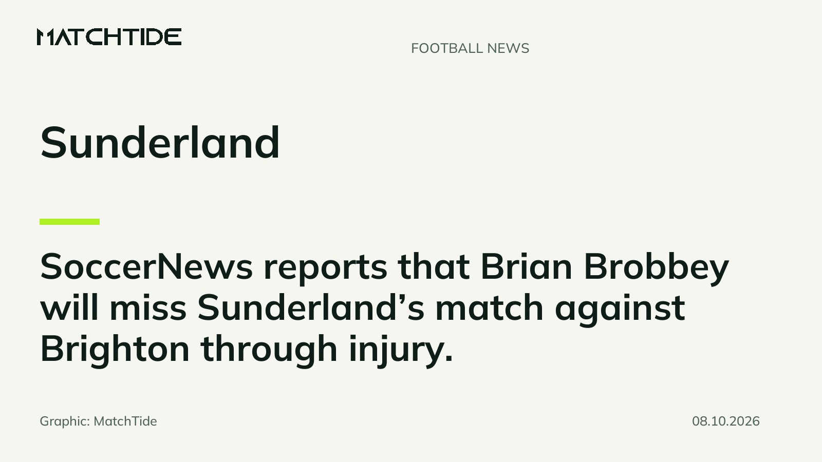 Brobbey to miss Sunderland’s Brighton clash, reports SoccerNews