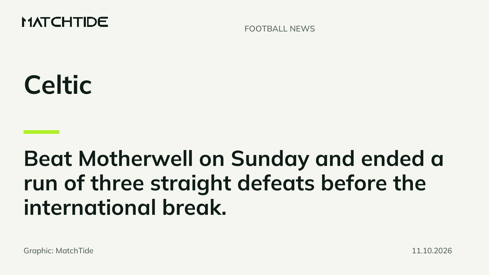 Celtic end three-match losing run with Motherwell win