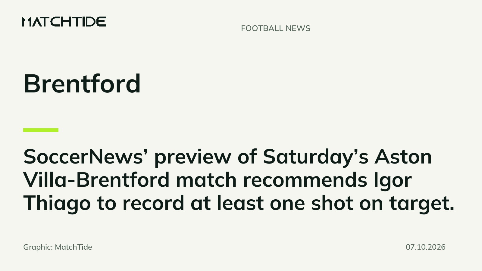 SoccerNews backs Igor Thiago shot-on-target pick for Aston Villa-Brentford