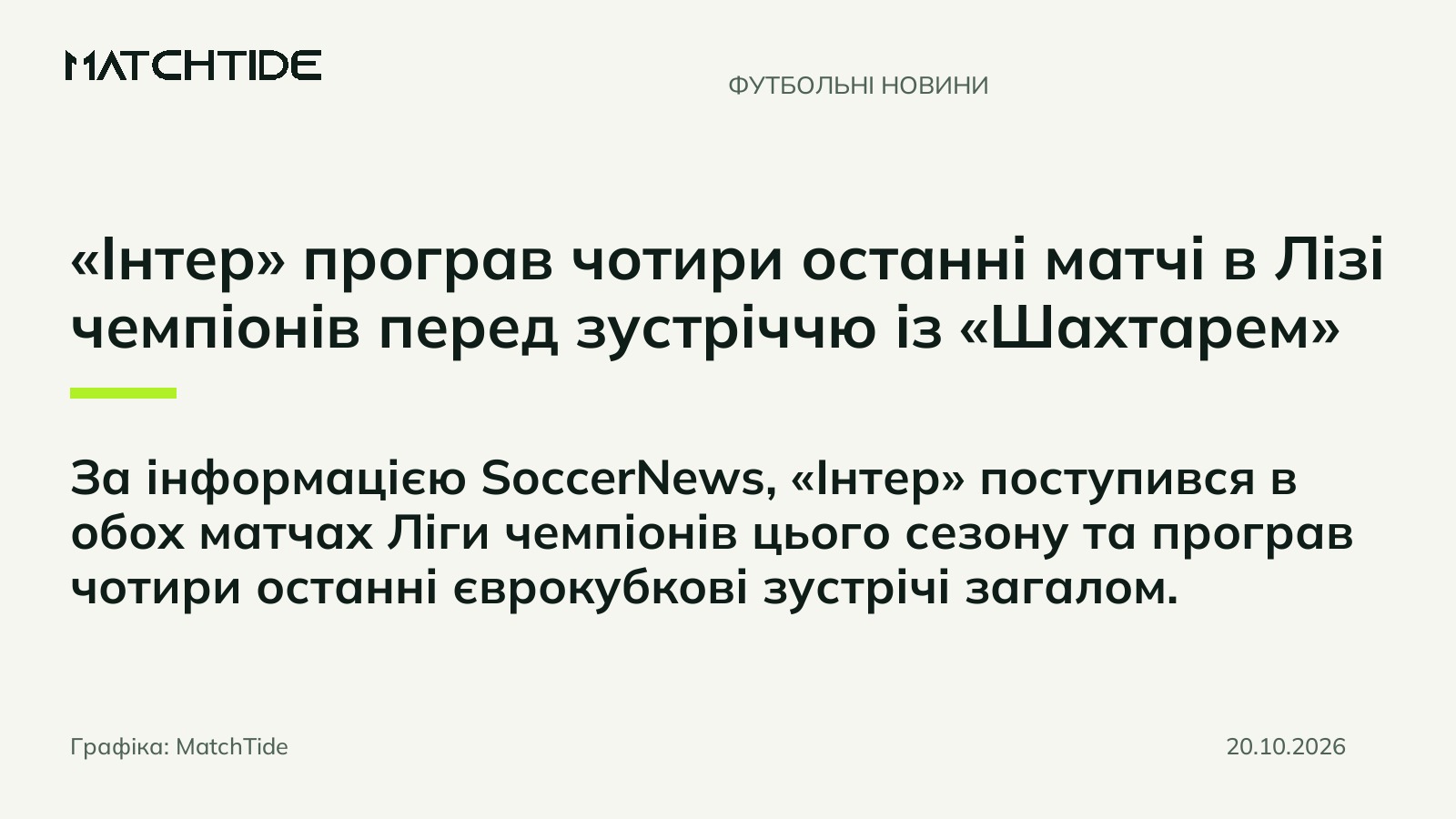 «Інтер» програв чотири останні матчі в Лізі чемпіонів перед зустріччю із «Шахтарем»