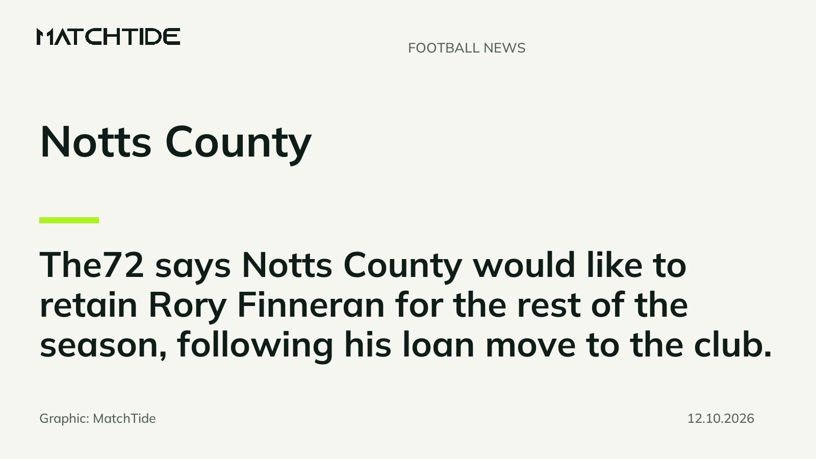 The72: Notts County keen to keep Rory Finneran on loan for the season