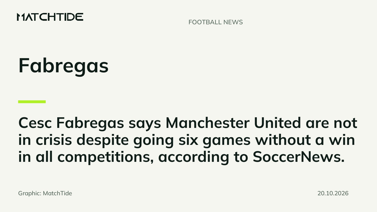 Fabregas says Manchester United are not in crisis