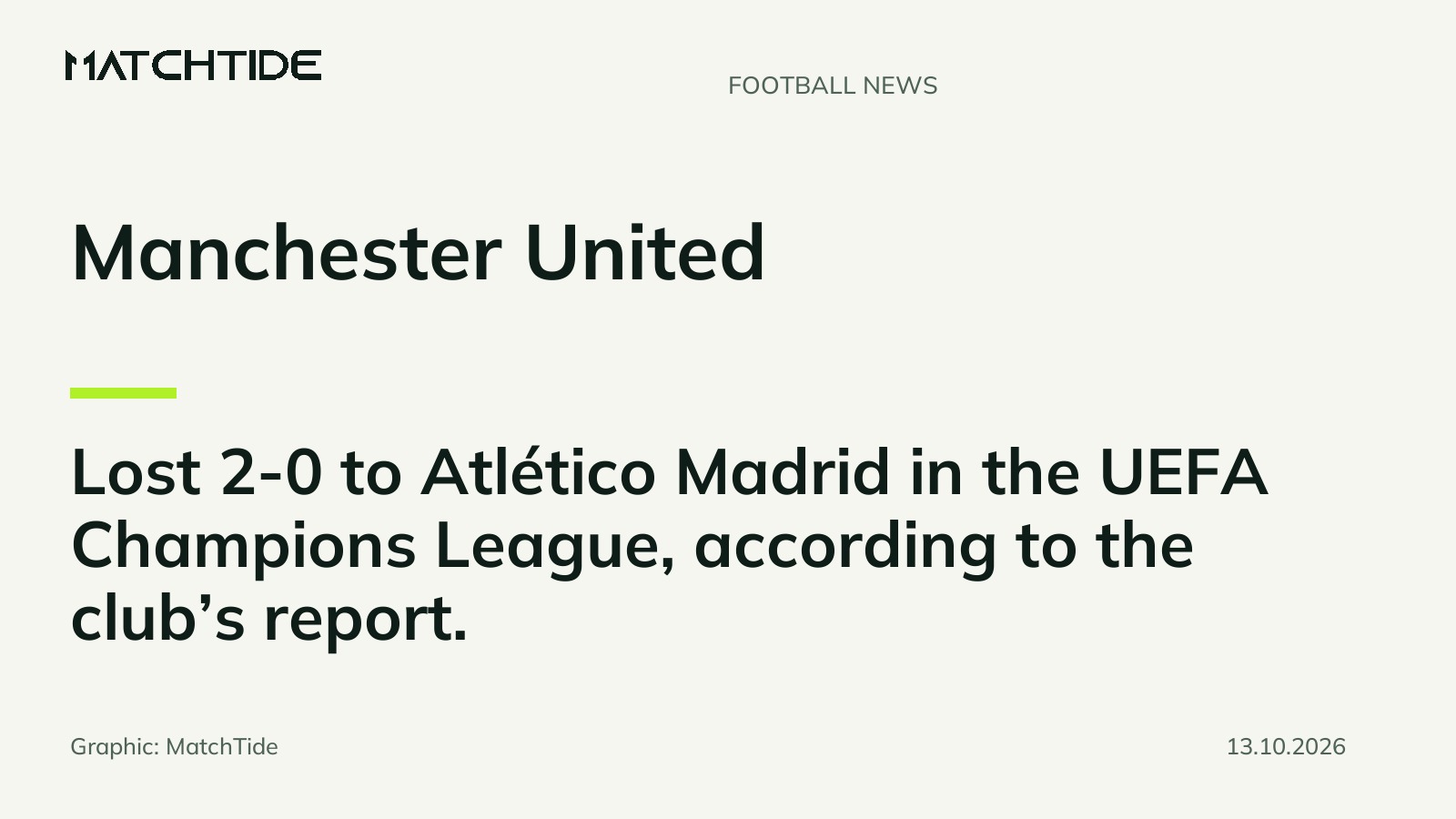 Manchester United lose 2-0 to Atlético Madrid in Champions League