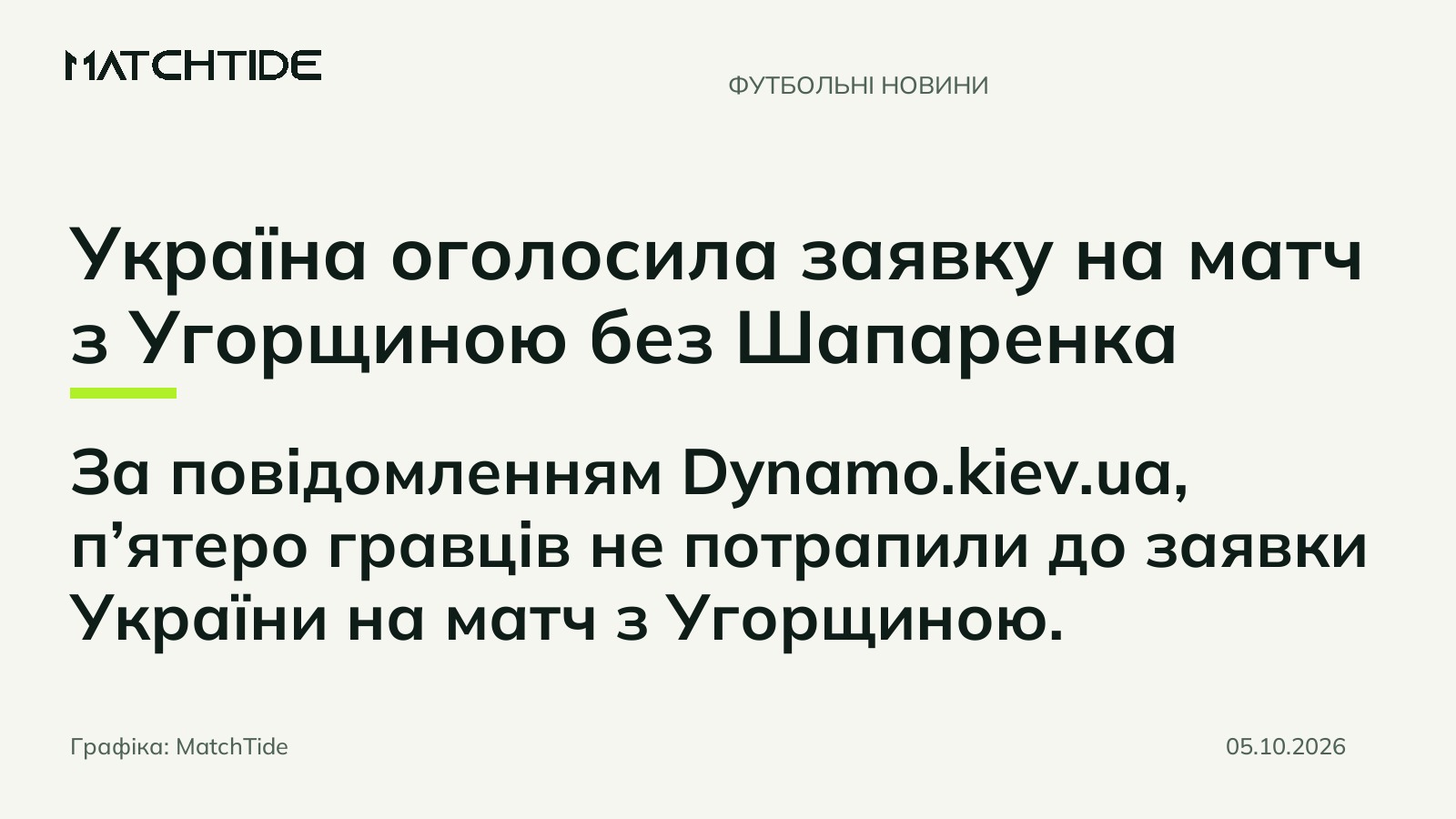 Україна оголосила заявку на матч з Угорщиною без Шапаренка