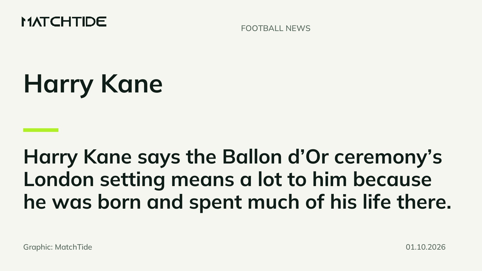 Kane says London Ballon d’Or ceremony is special to him