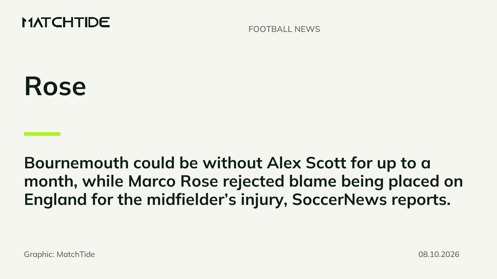 Rose says England were not responsible for Scott injury